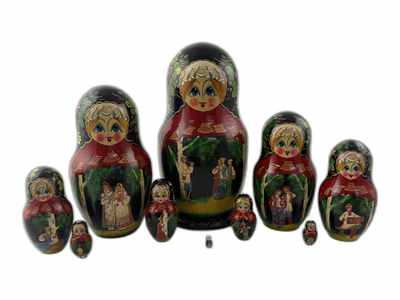50s デッドストック ウェイトレス スタチュー NIGO ピンナップガール Vintage Folk Scene Nesting Doll 10pc/10