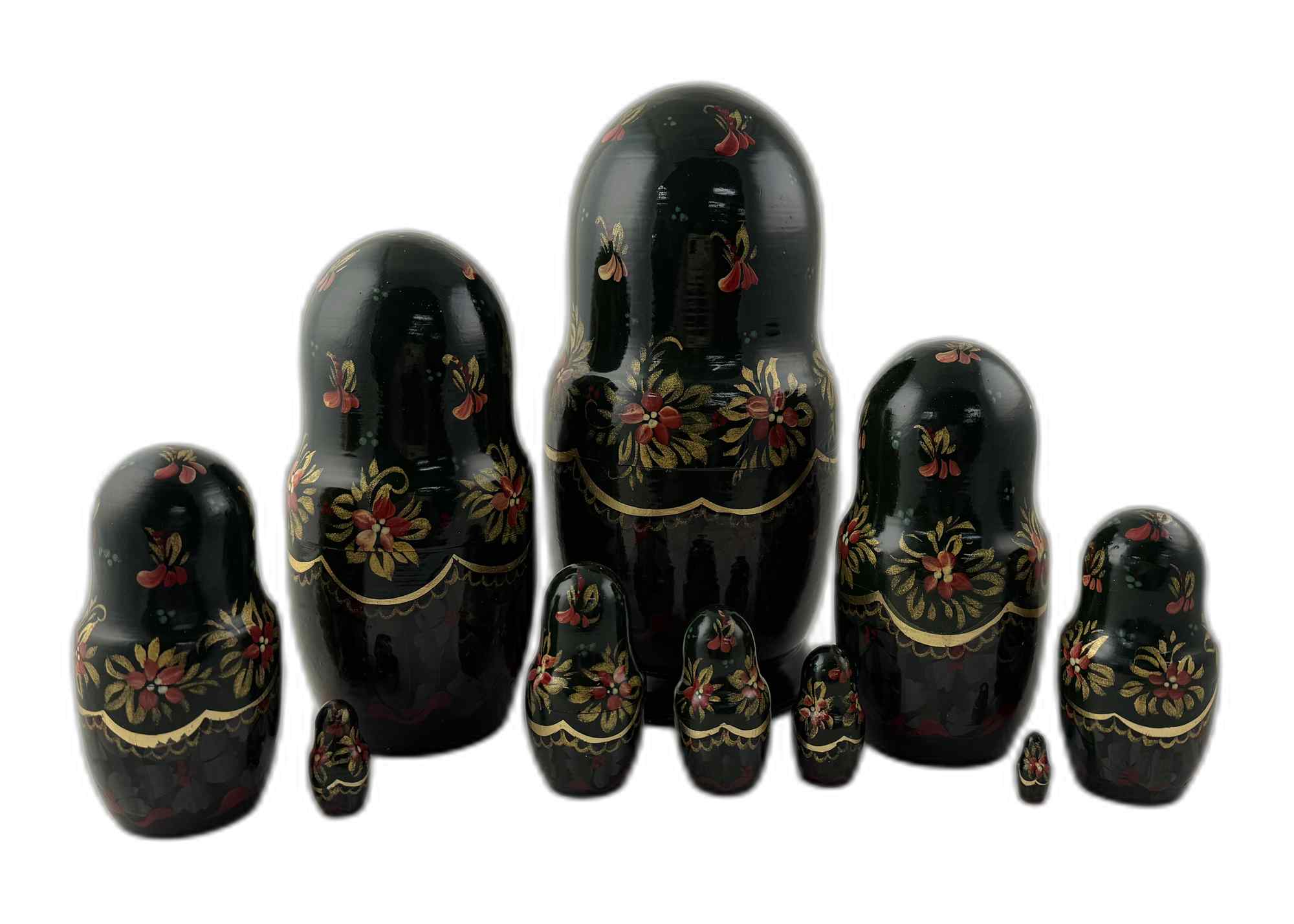 Buy Vintage Folk Scene Nesting Doll 10pc/10" at GoldenCockerel.com