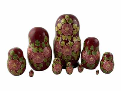 Buy Vintage "The Scarlet Flower" Fairy Tale Nesting Doll 10pc/10" at GoldenCockerel.com