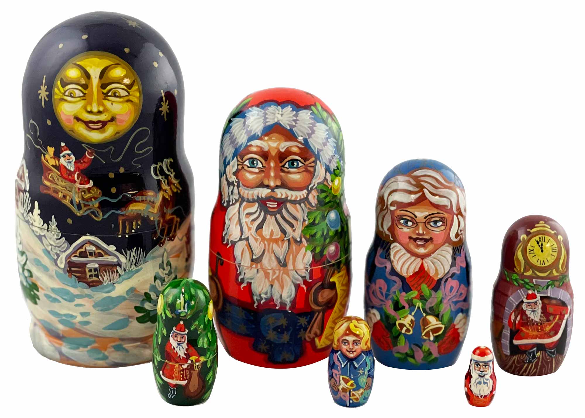 Buy Vintage Jingle Bells Nesting Doll 7pc./7.5" Limited Edition at GoldenCockerel.com