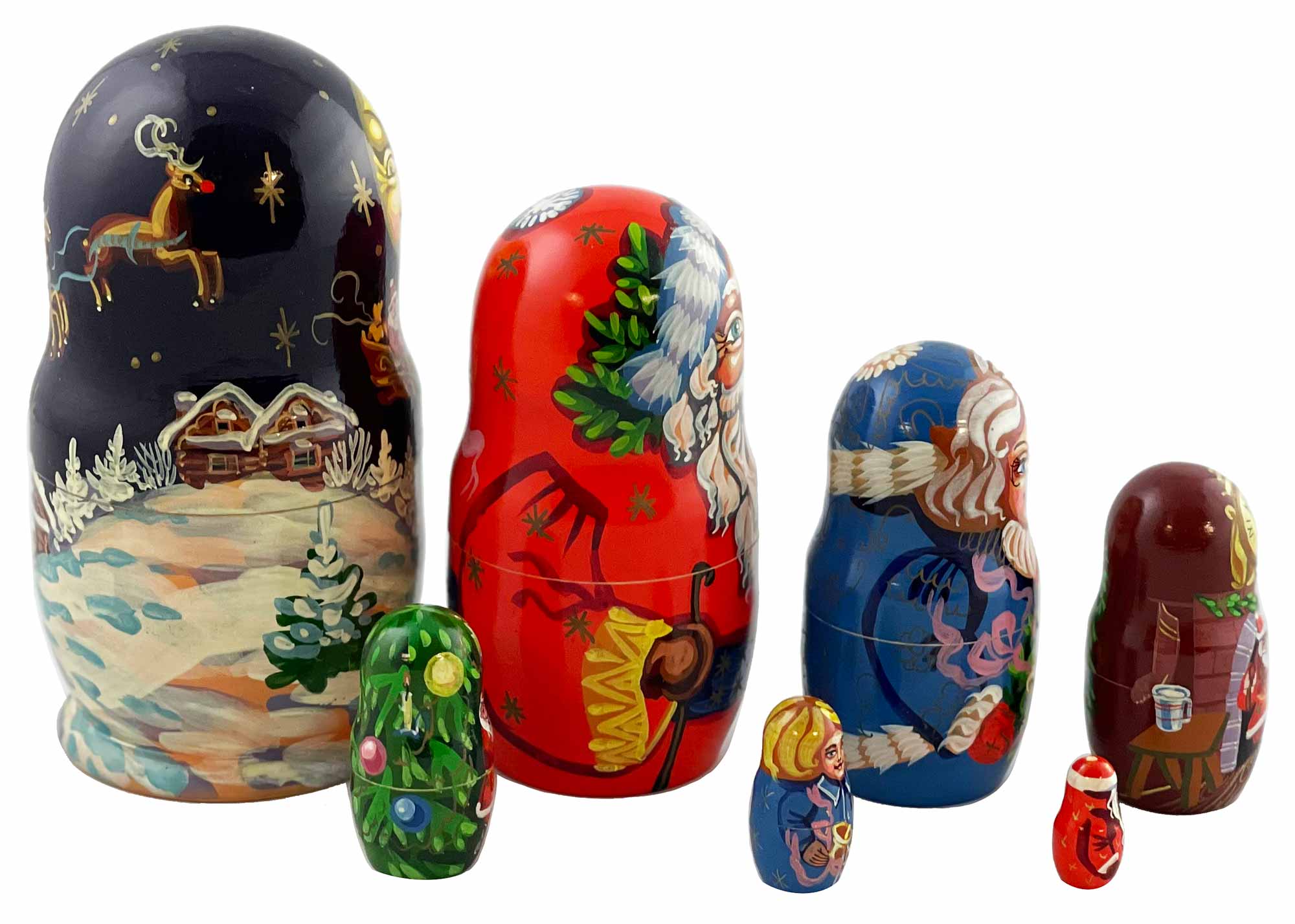 Buy Vintage Jingle Bells Nesting Doll 7pc./7.5" Limited Edition at GoldenCockerel.com