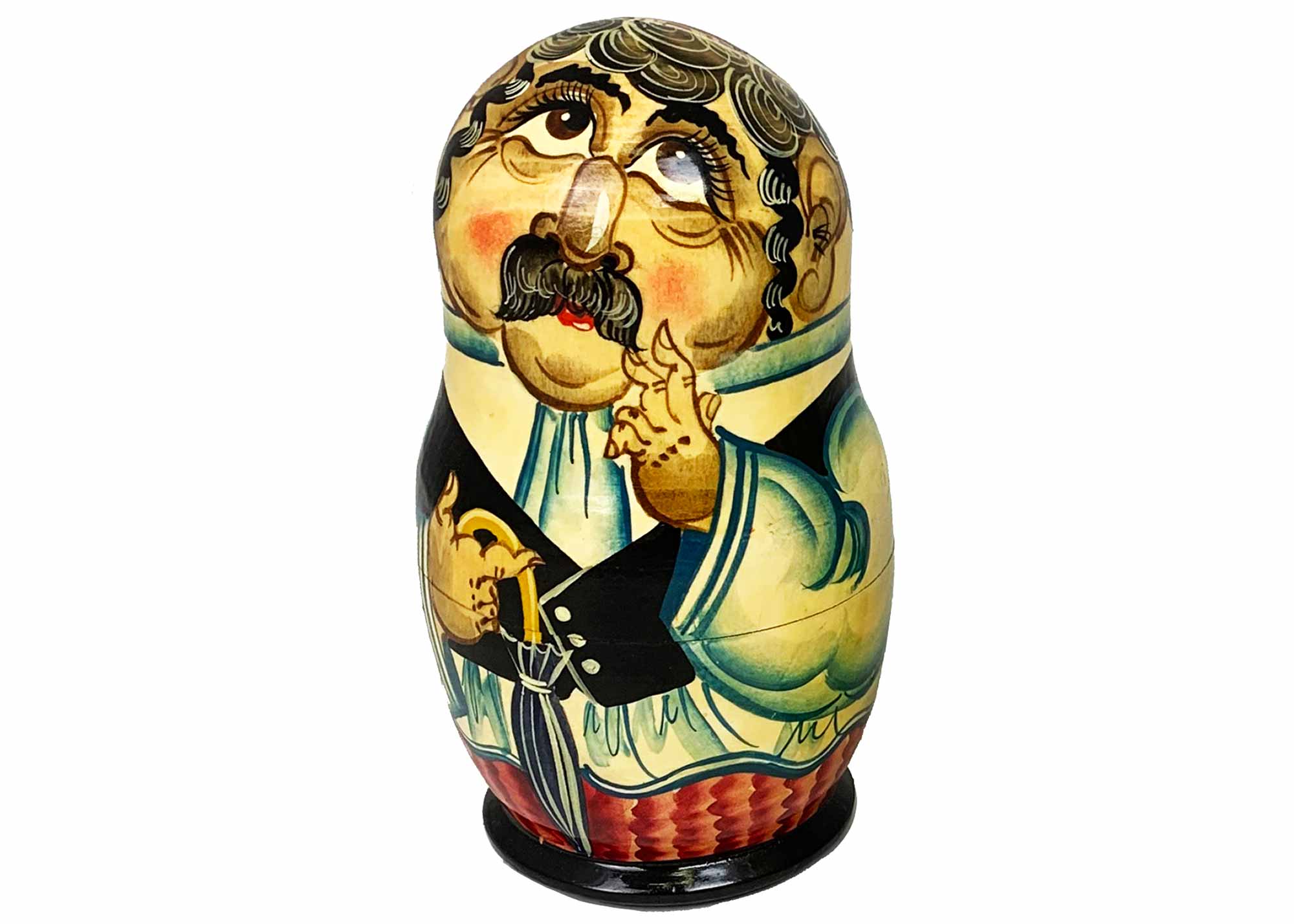 Buy Vintage Orthodox Rabbi Nesting Doll 5pc./7" at GoldenCockerel.com