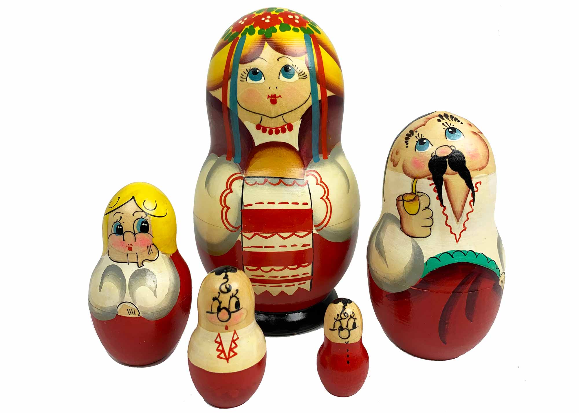 Buy Vintage Ukrainian Woman w/Family Nesting Doll 5pc./5" at GoldenCockerel.com