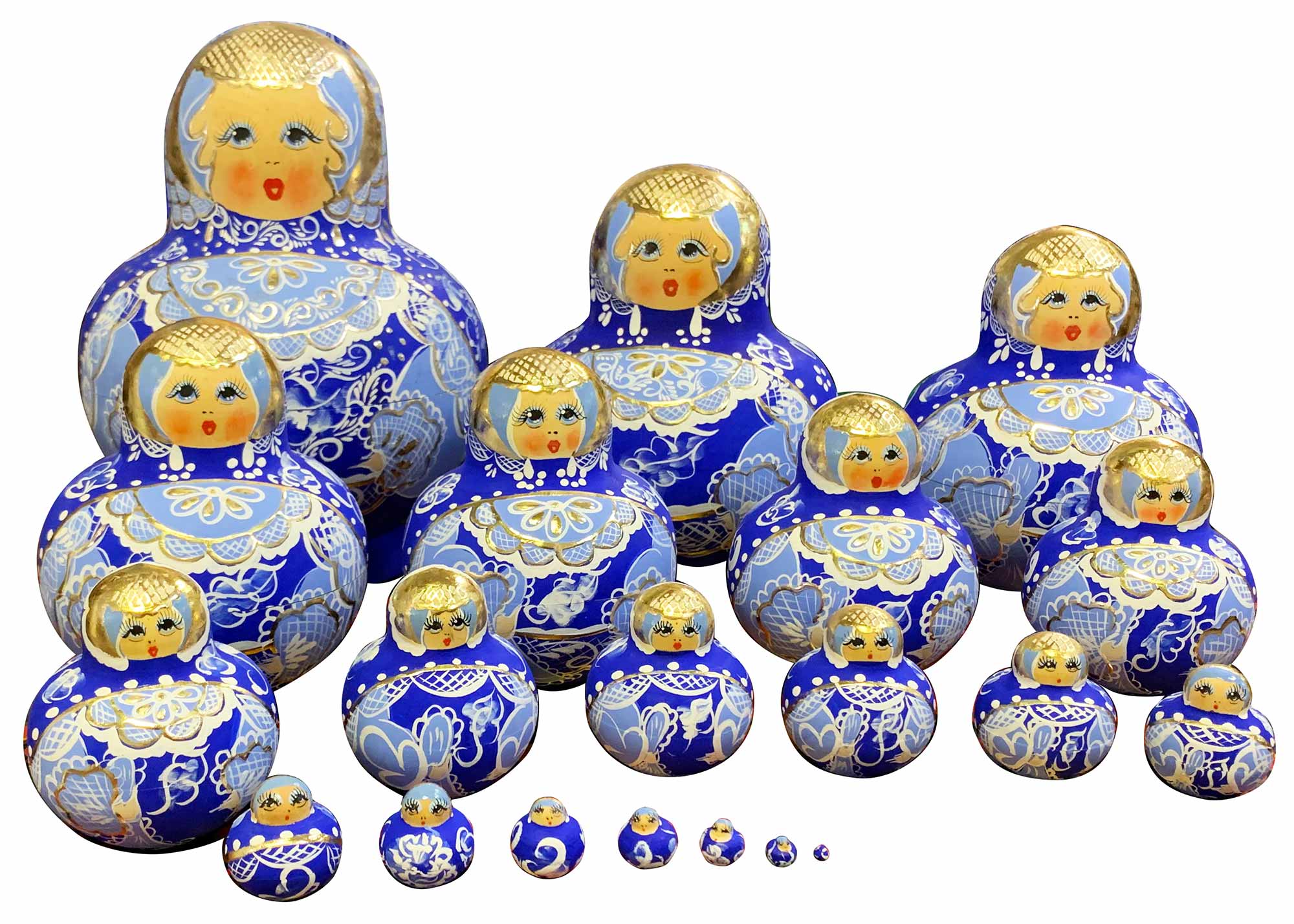 Buy Vintage Blue Lace "Gzhel" Art Doll 20pc./10" at GoldenCockerel.com