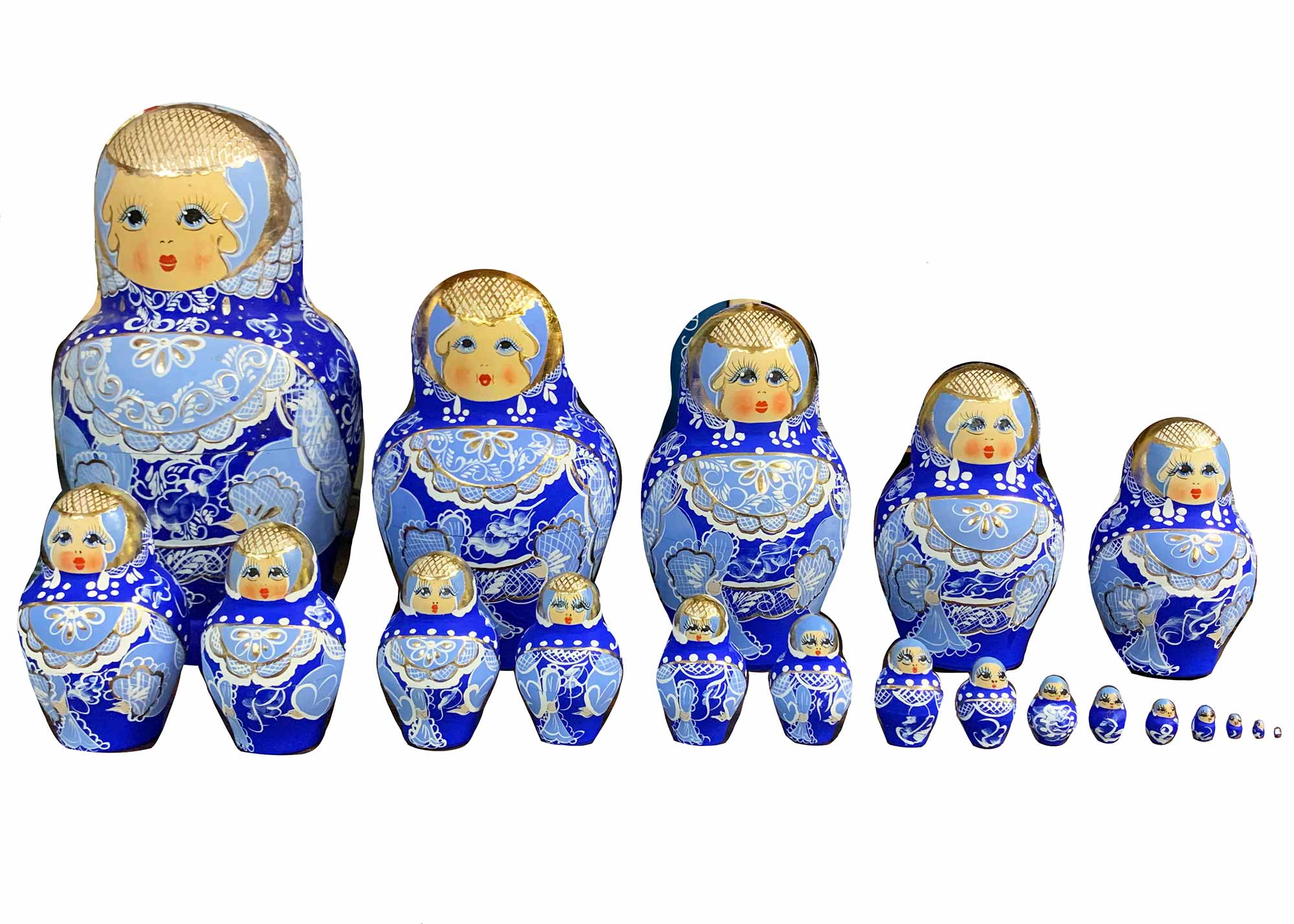 Buy Vintage Blue Lace "Gzhel" Art Doll 20pc./10" at GoldenCockerel.com