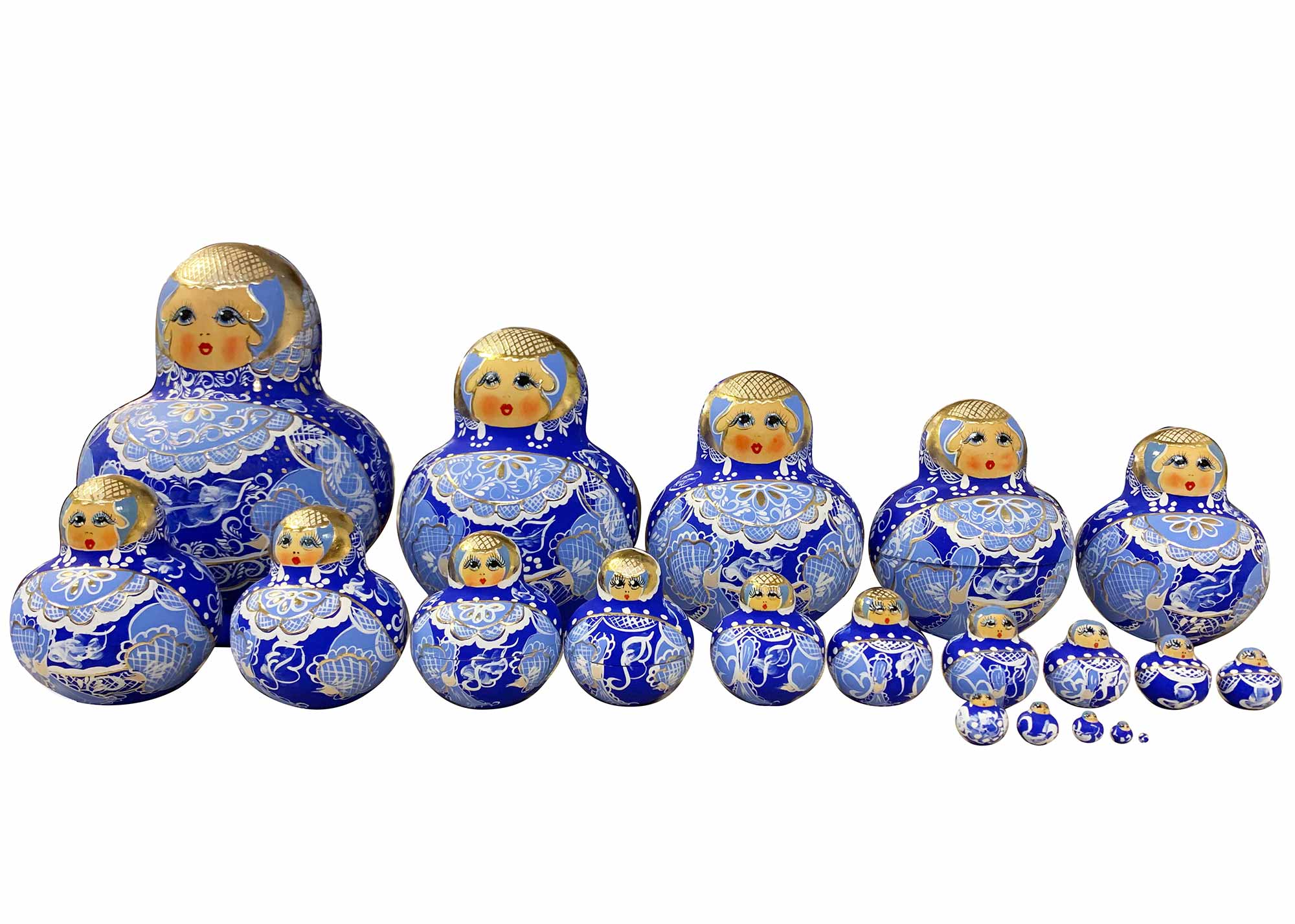 Buy Vintage Blue Lace "Gzhel" Art Doll 20pc./10" at GoldenCockerel.com