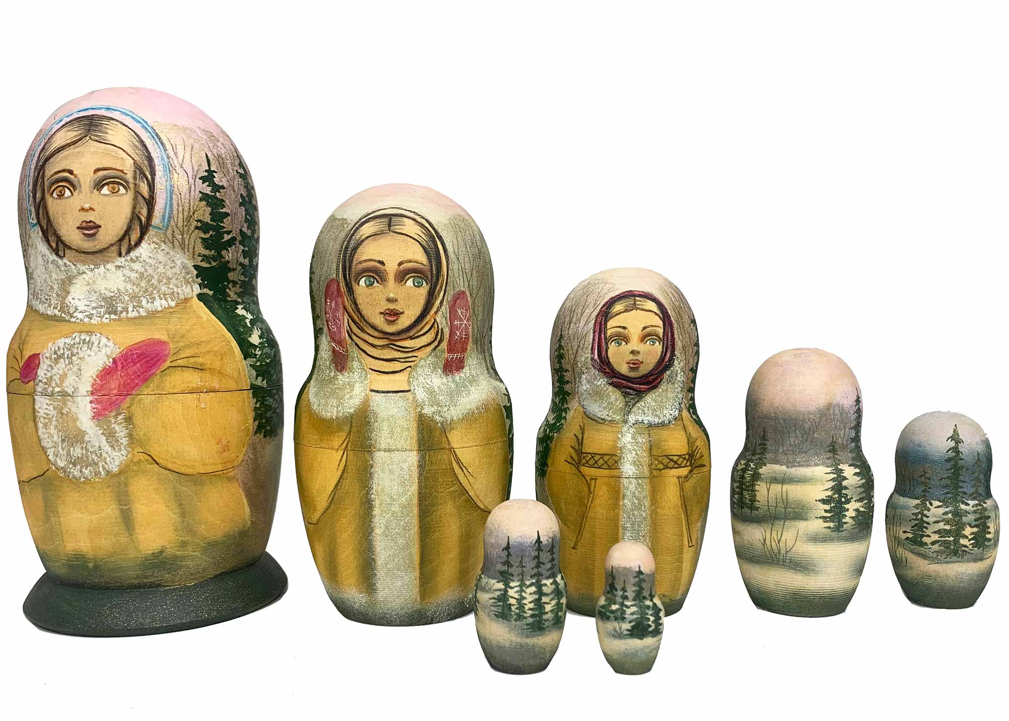 Buy Unlacquered Art Doll "A Walk in the Forest " 7pc./8" at GoldenCockerel.com