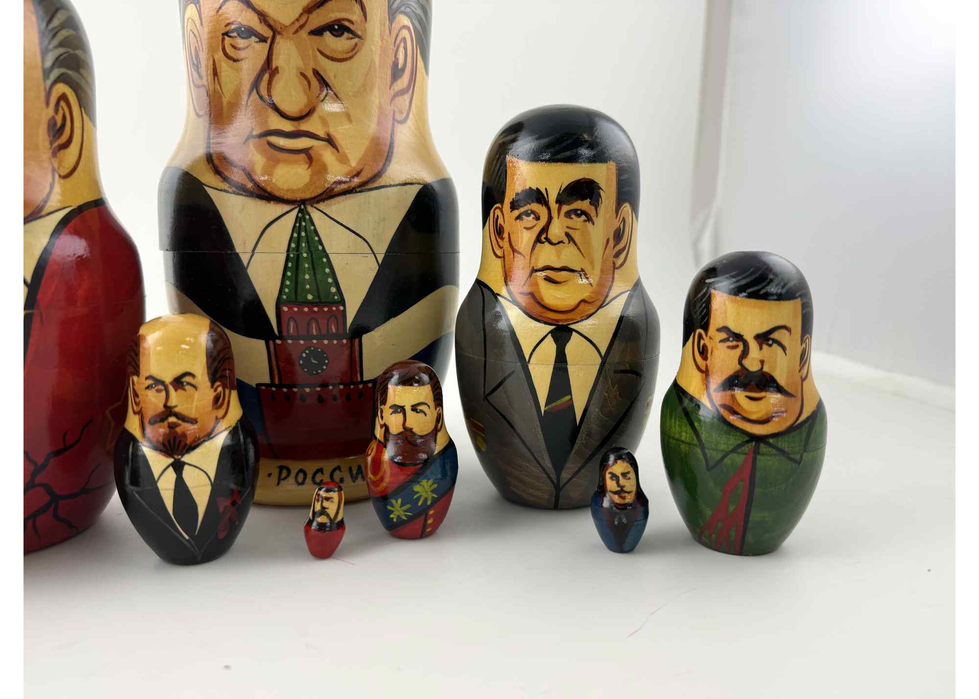 Buy Vintage Russian Leaders Nesting Doll 10pc/10" at GoldenCockerel.com