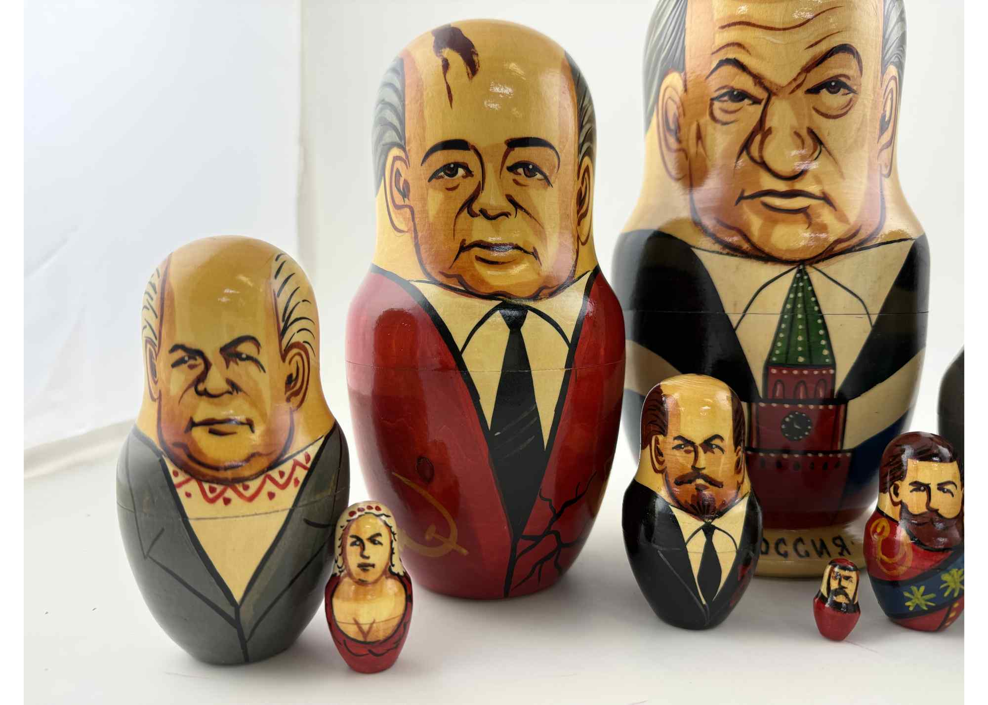 Buy Vintage Russian Leaders Nesting Doll 10pc/10" at GoldenCockerel.com