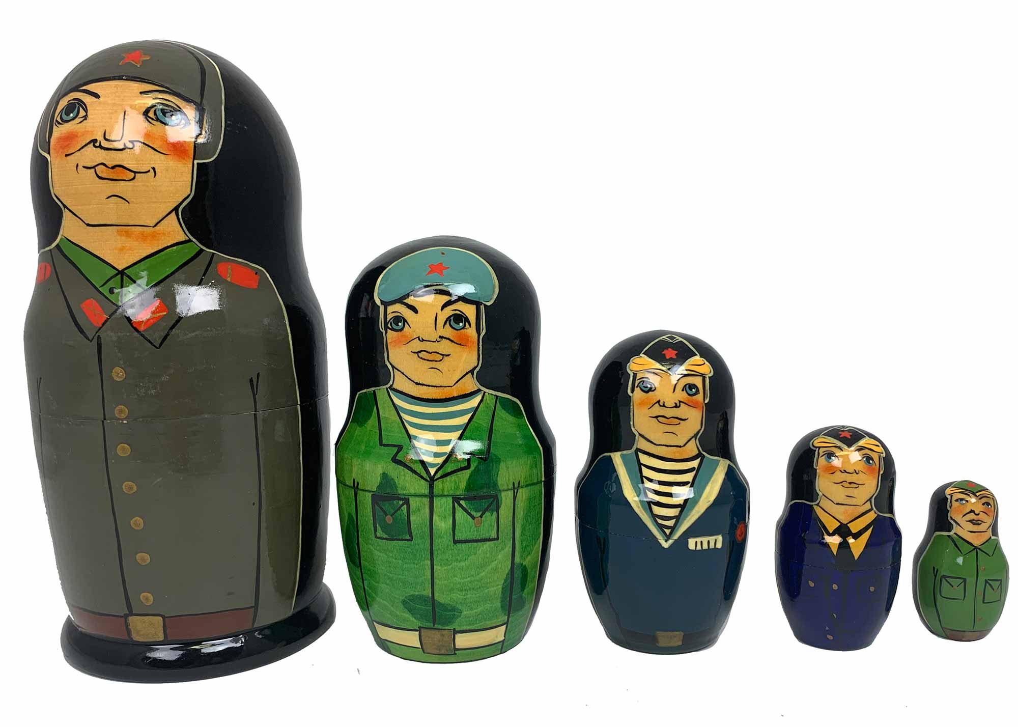 Buy Vintage Soviet Armed Forces Nesting Doll 5pc./6" at GoldenCockerel.com
