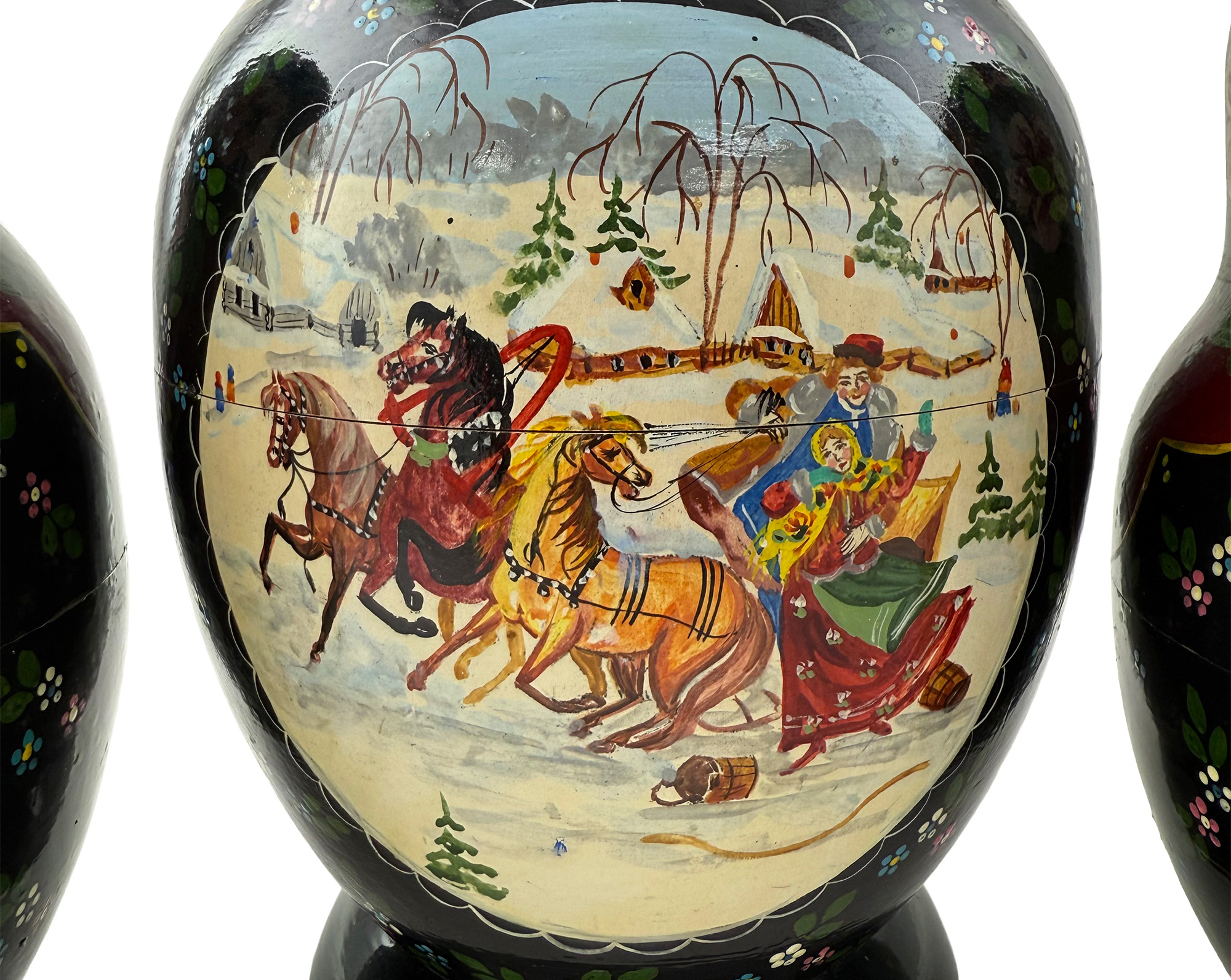 Buy Vintage Winter Sled Scene Nesting Doll 25pc/15" at GoldenCockerel.com