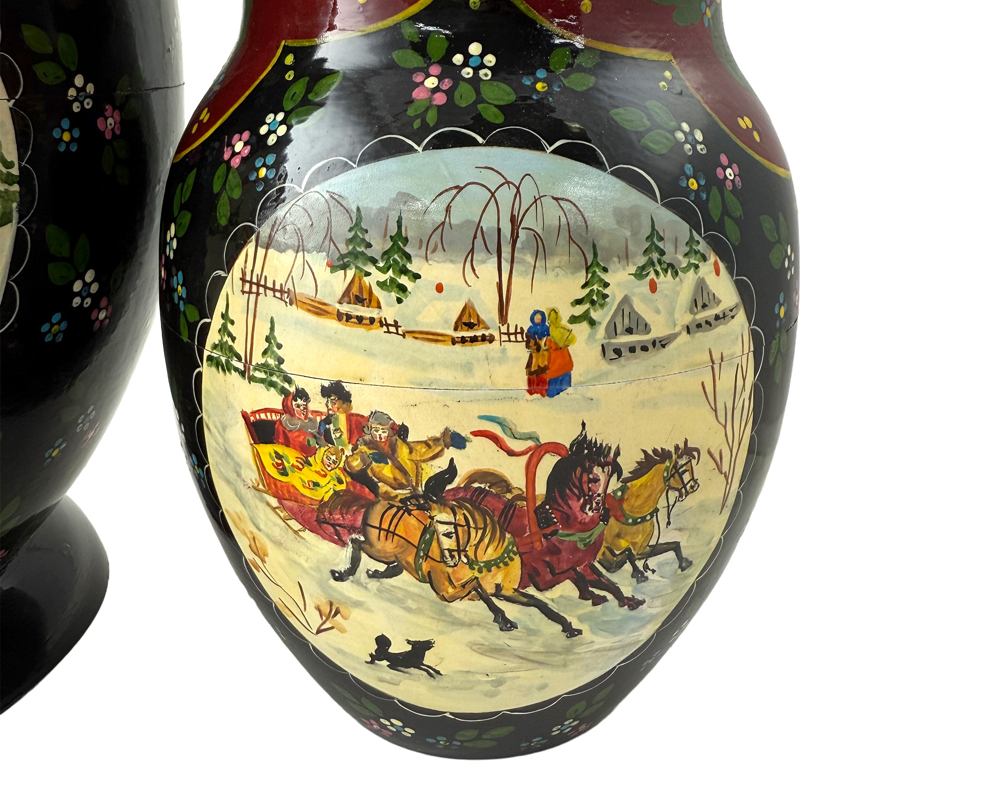 Buy Vintage Winter Sled Scene Nesting Doll 25pc/15" at GoldenCockerel.com