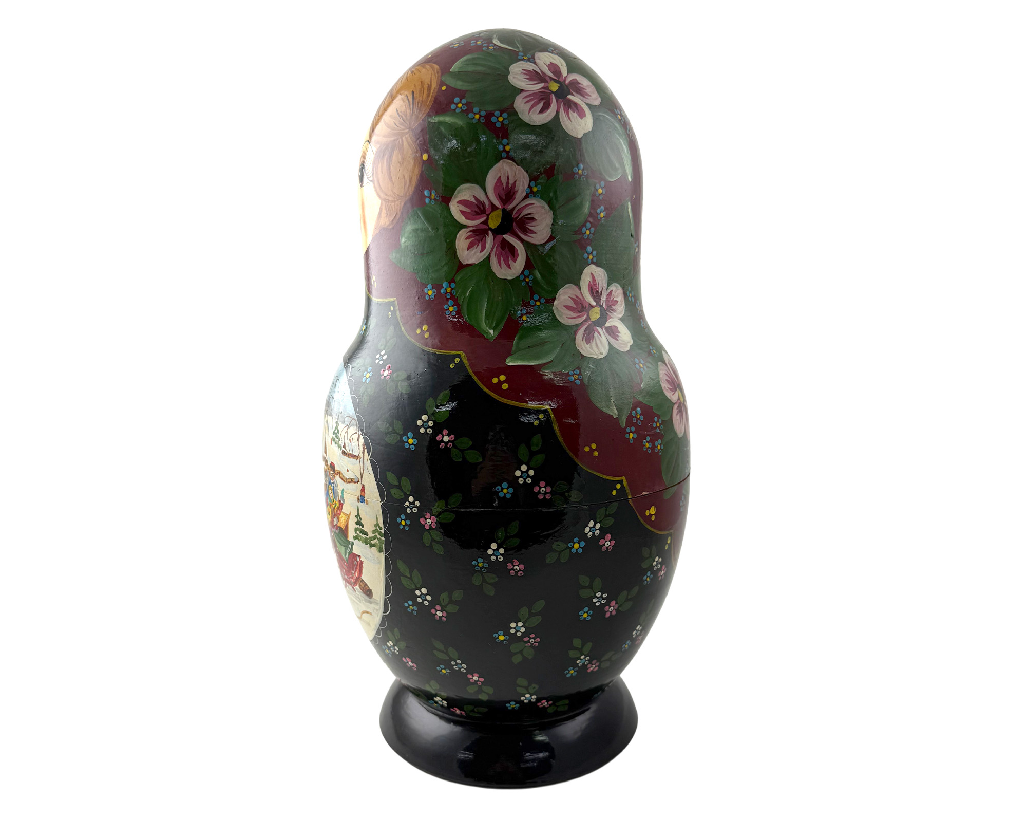 Buy Vintage Winter Sled Scene Nesting Doll 25pc/15" at GoldenCockerel.com