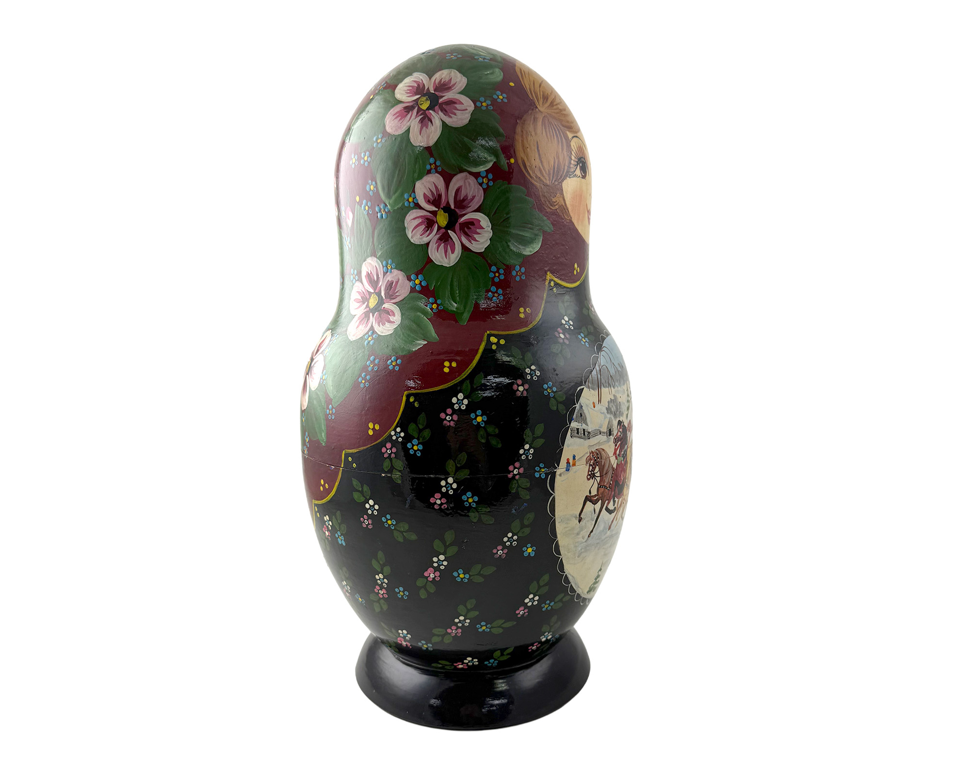 Buy Vintage Winter Sled Scene Nesting Doll 25pc/15" at GoldenCockerel.com