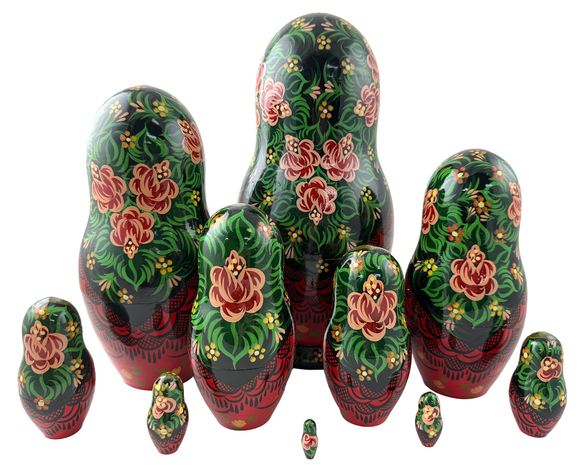 Buy Vintage Folk Scene Nesting Doll 10pc/10" at GoldenCockerel.com