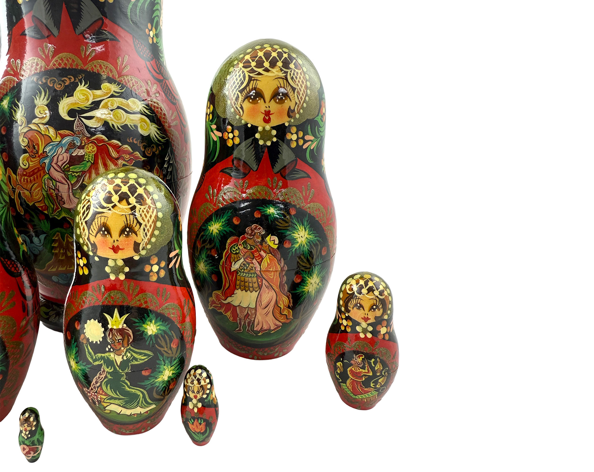 Buy Vintage Folk Scene Nesting Doll 10pc/10" at GoldenCockerel.com