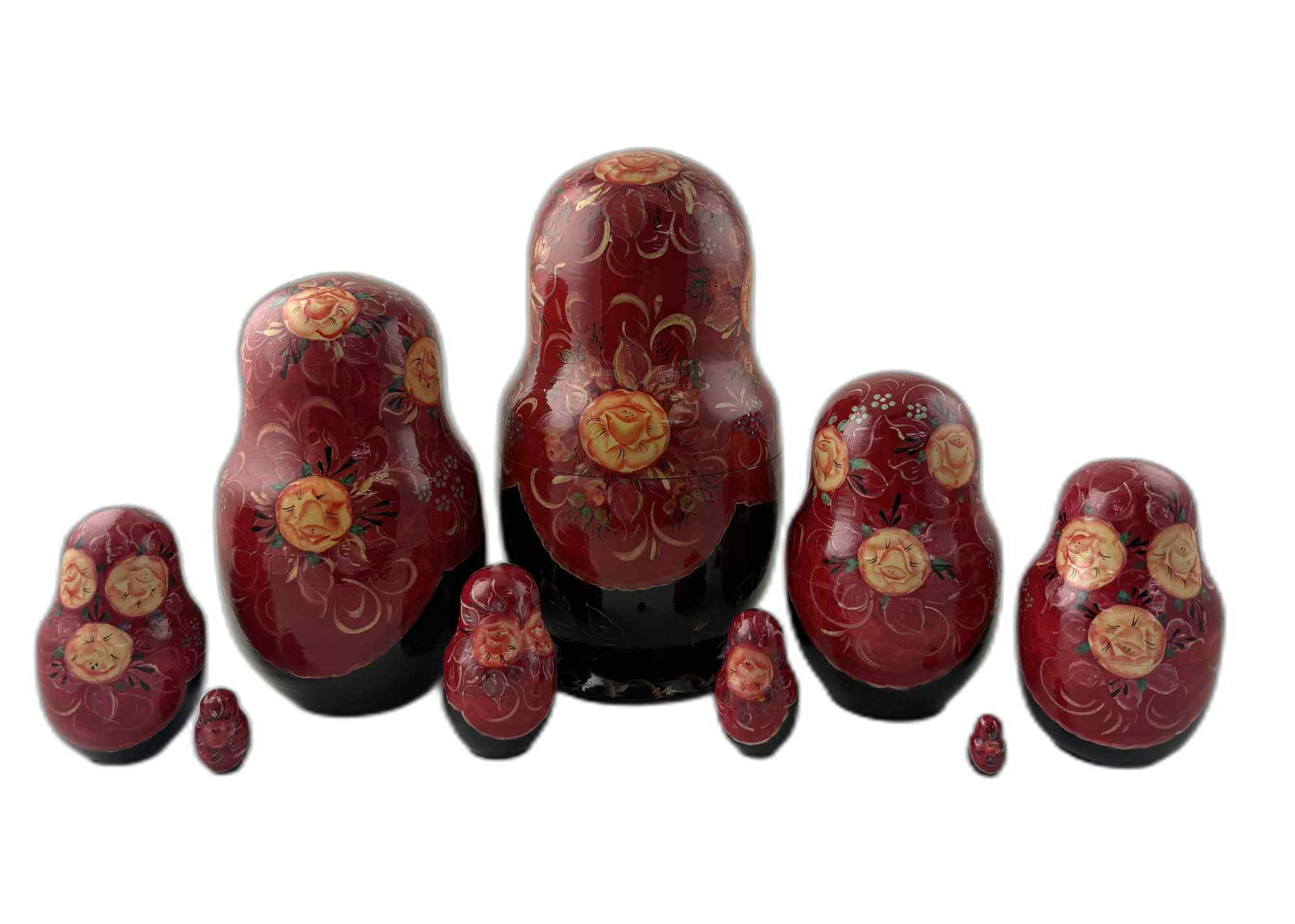 Buy Vintage Folk Scene Nesting Doll 10pc/10" at GoldenCockerel.com