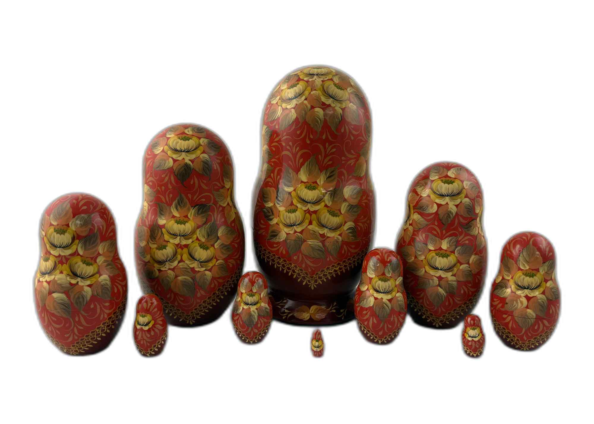 Buy Vintage Folk Scene Nesting Doll 10pc/10" at GoldenCockerel.com