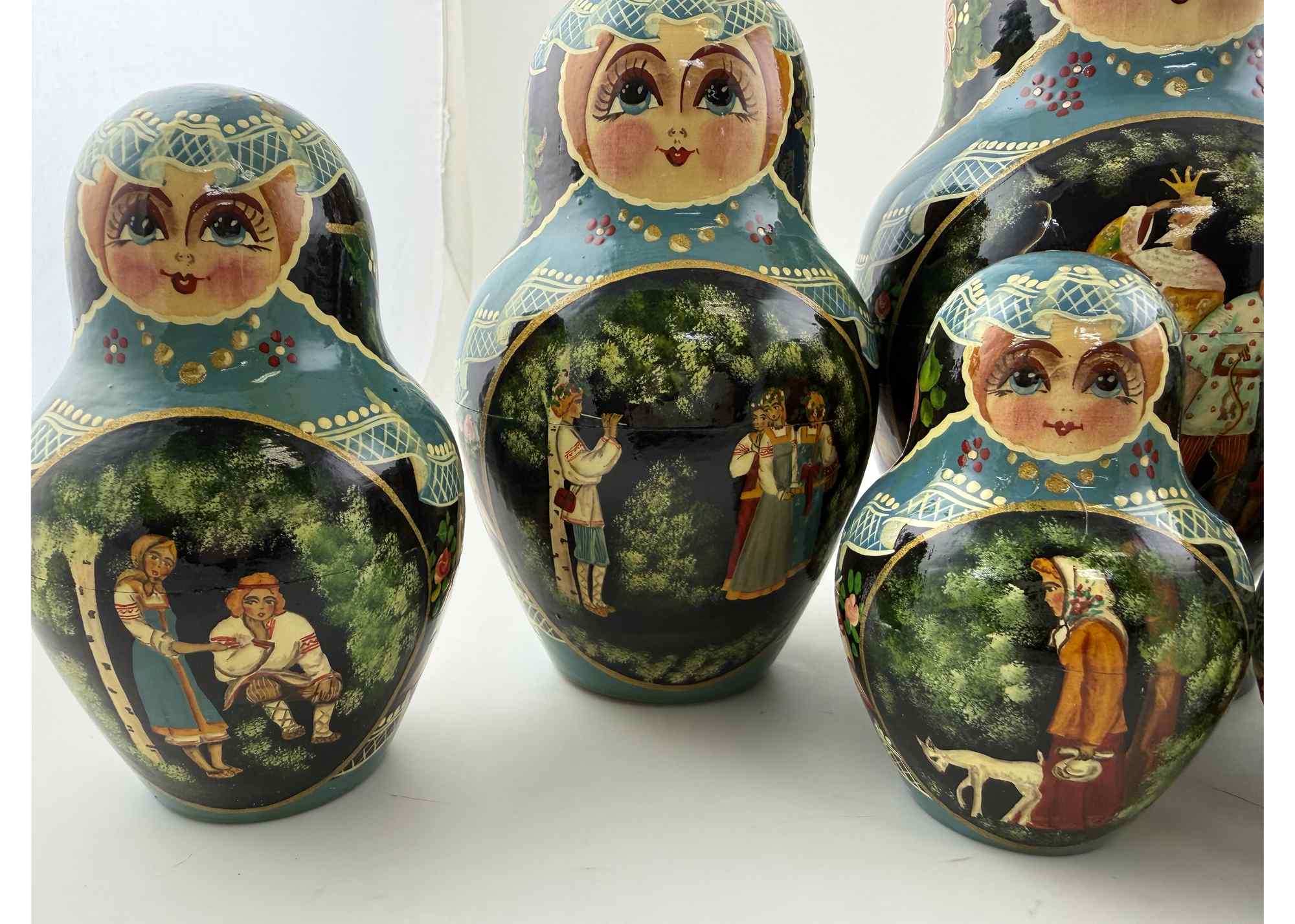 Buy Vintage Fairy Tale Medley Nesting Doll 20pc/10" at GoldenCockerel.com
