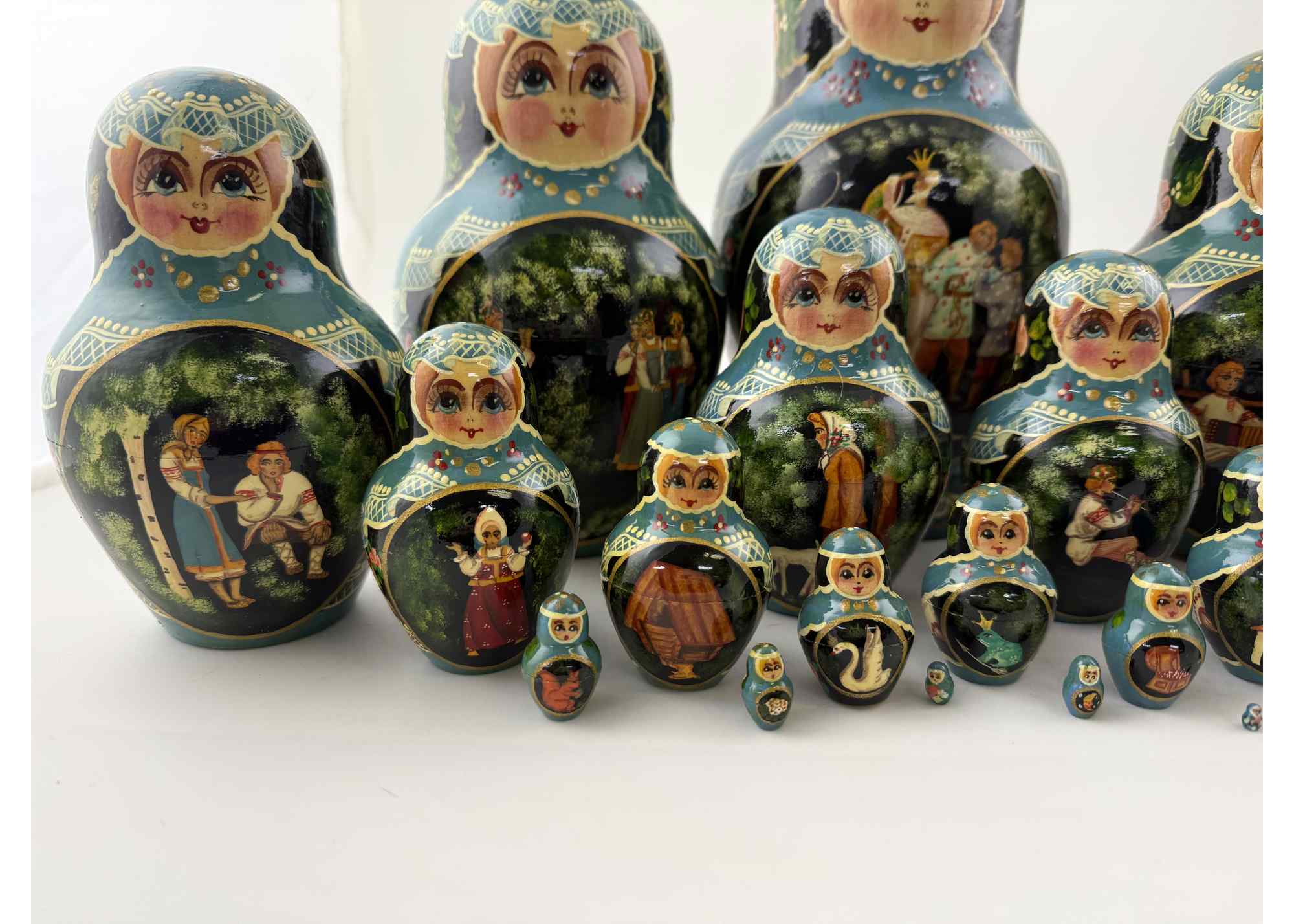 Buy Vintage Fairy Tale Medley Nesting Doll 20pc/10" at GoldenCockerel.com