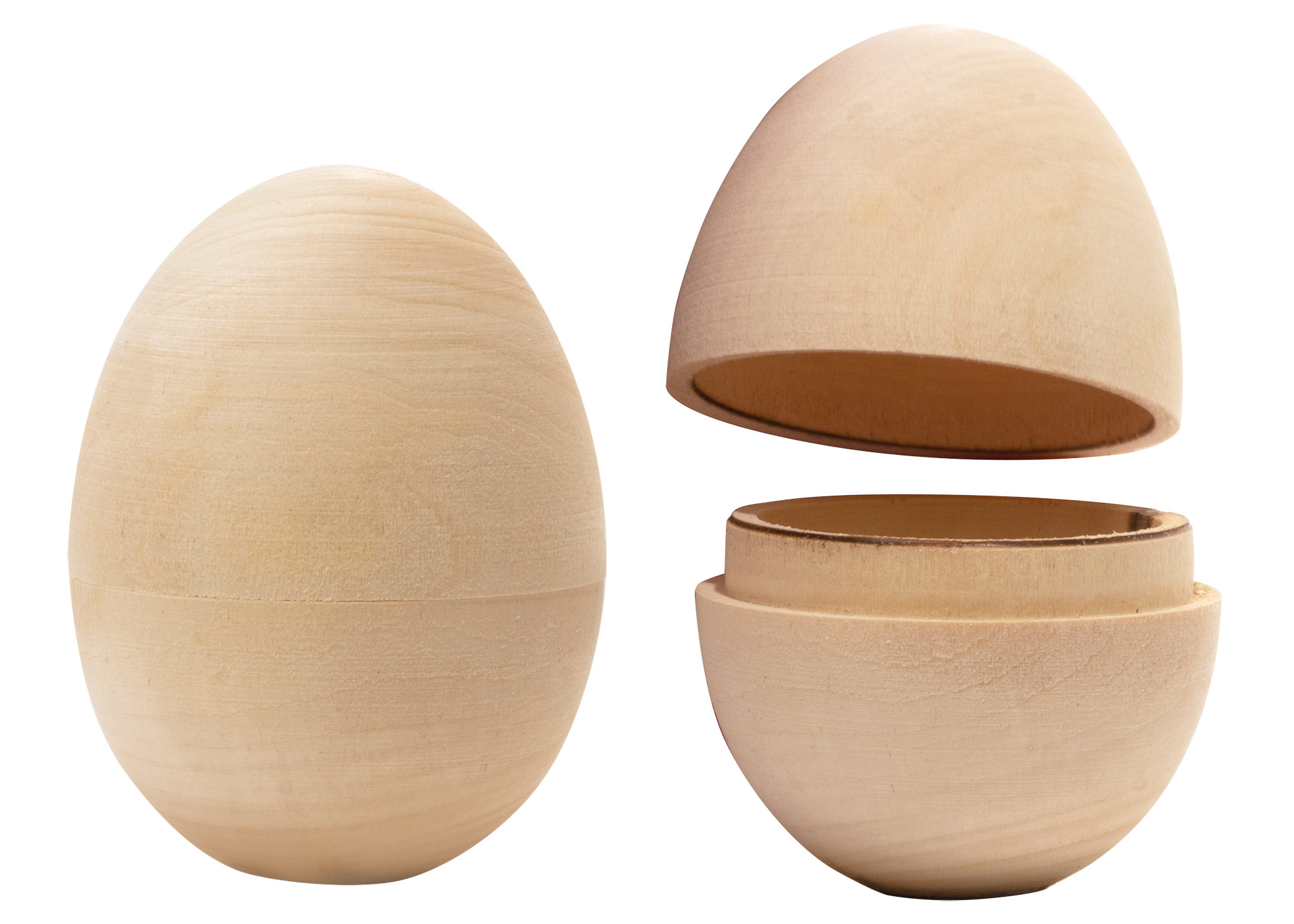 Blank Hollow Wooden Egg 2.75