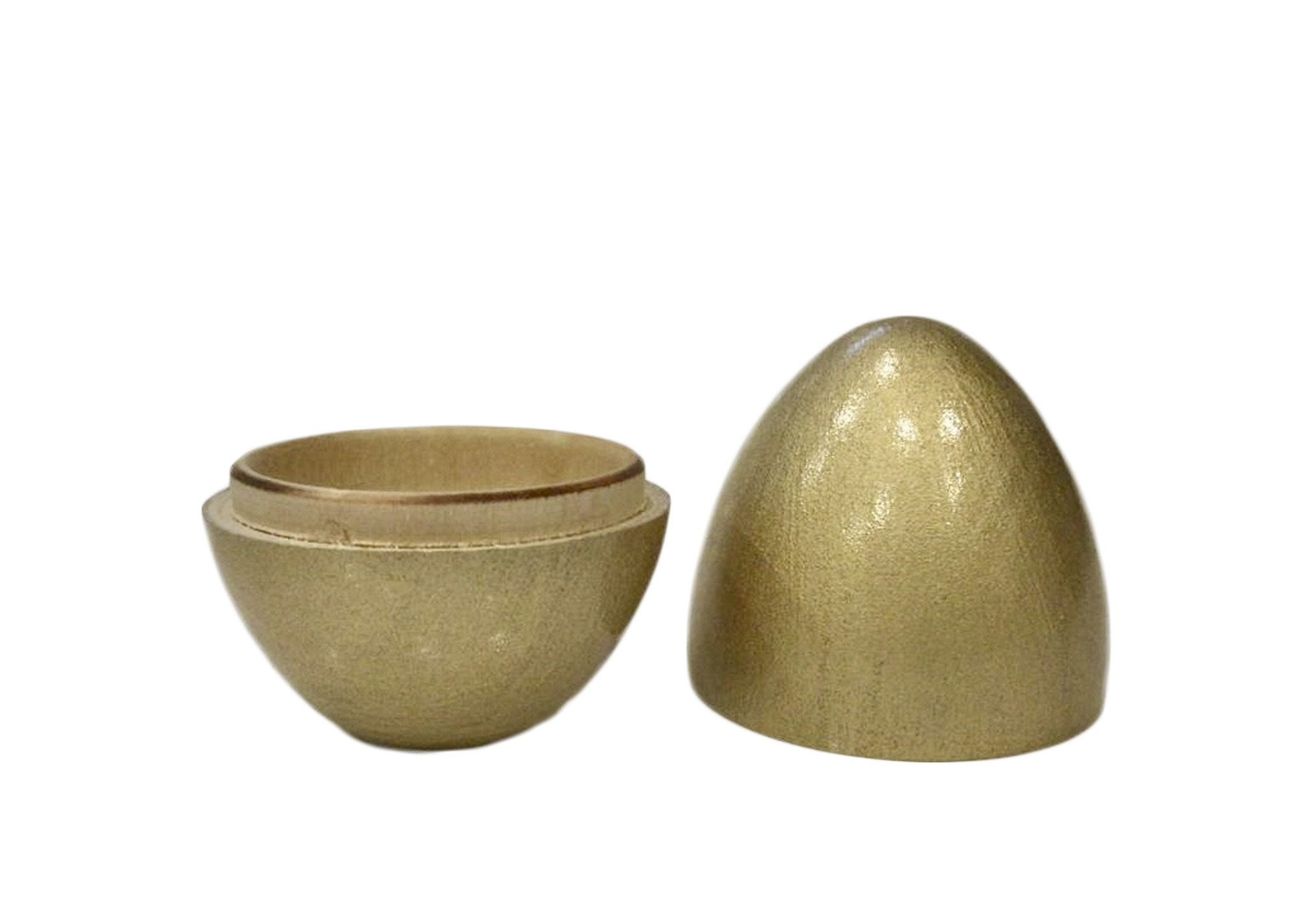 Buy Golden Chicken Hollow Wooden Gold Egg 2.75" at GoldenCockerel.com