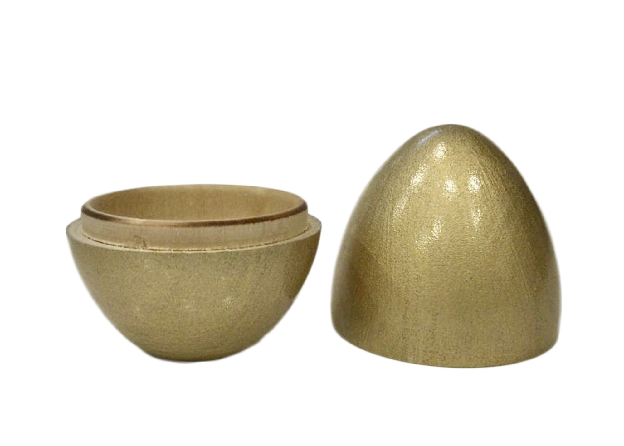 Buy Golden Goose Hollow Wooden Gold Egg 3.5" at GoldenCockerel.com