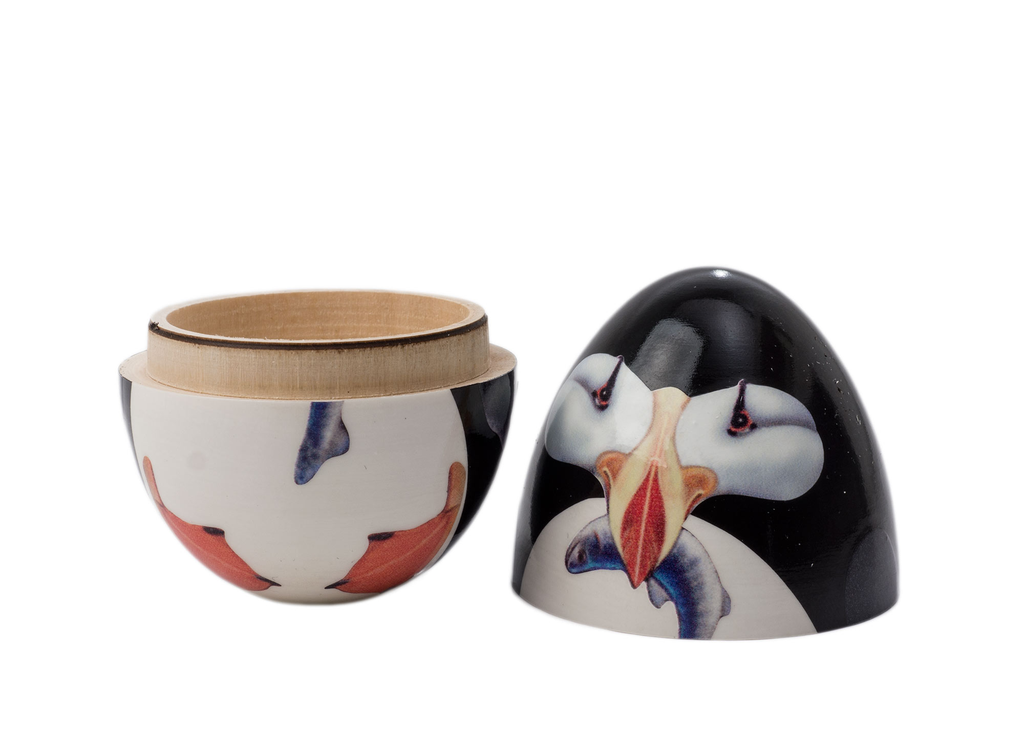 Buy Hollow Wooden Puffin Egg 2.75" at GoldenCockerel.com