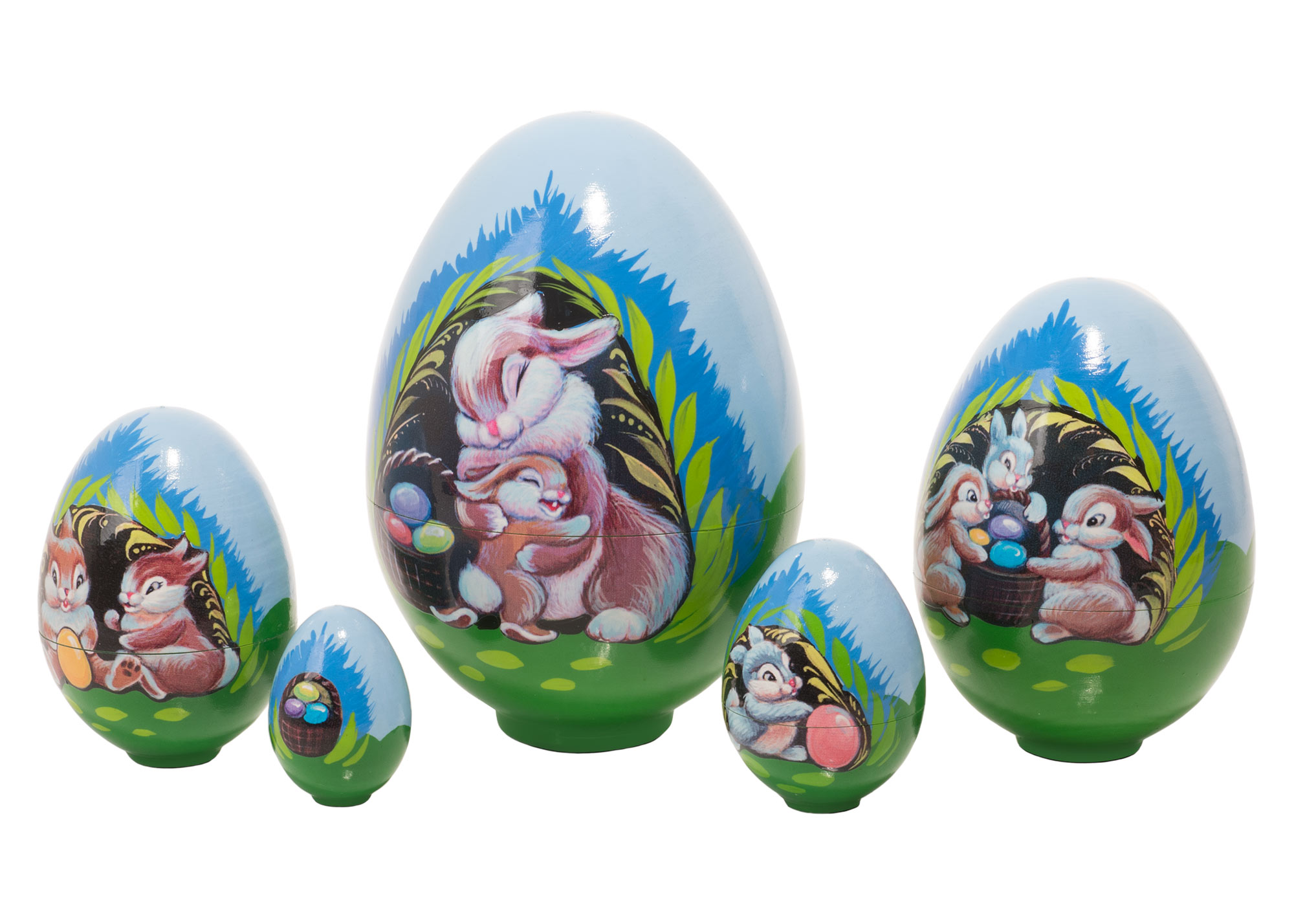 Buy Rabbit Bungalow Nesting Easter Eggs 5pc./5" at GoldenCockerel.com