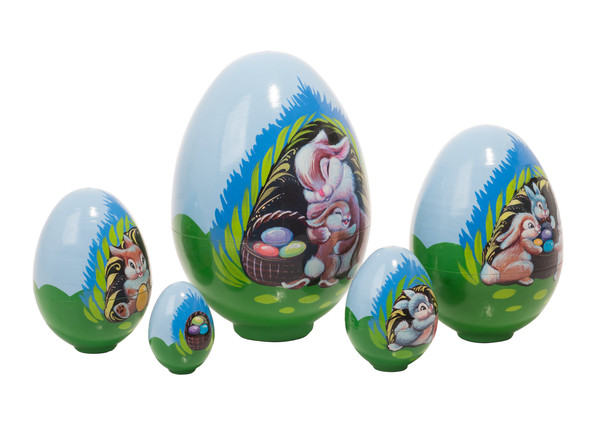 Buy Rabbit Bungalow Nesting Easter Eggs 5pc./5" at GoldenCockerel.com