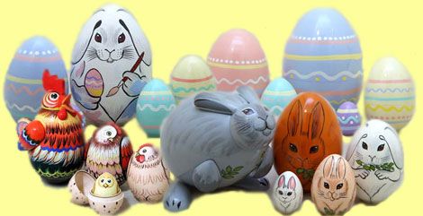 Buy Easter Medley of Four Spring Nesting Dolls at GoldenCockerel.com