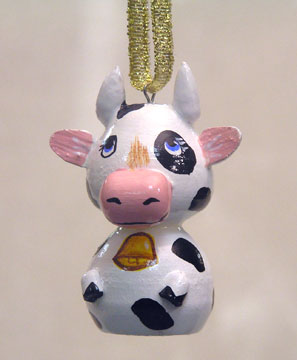 Buy Standing Milk Cow Ornament 2.5" at GoldenCockerel.com