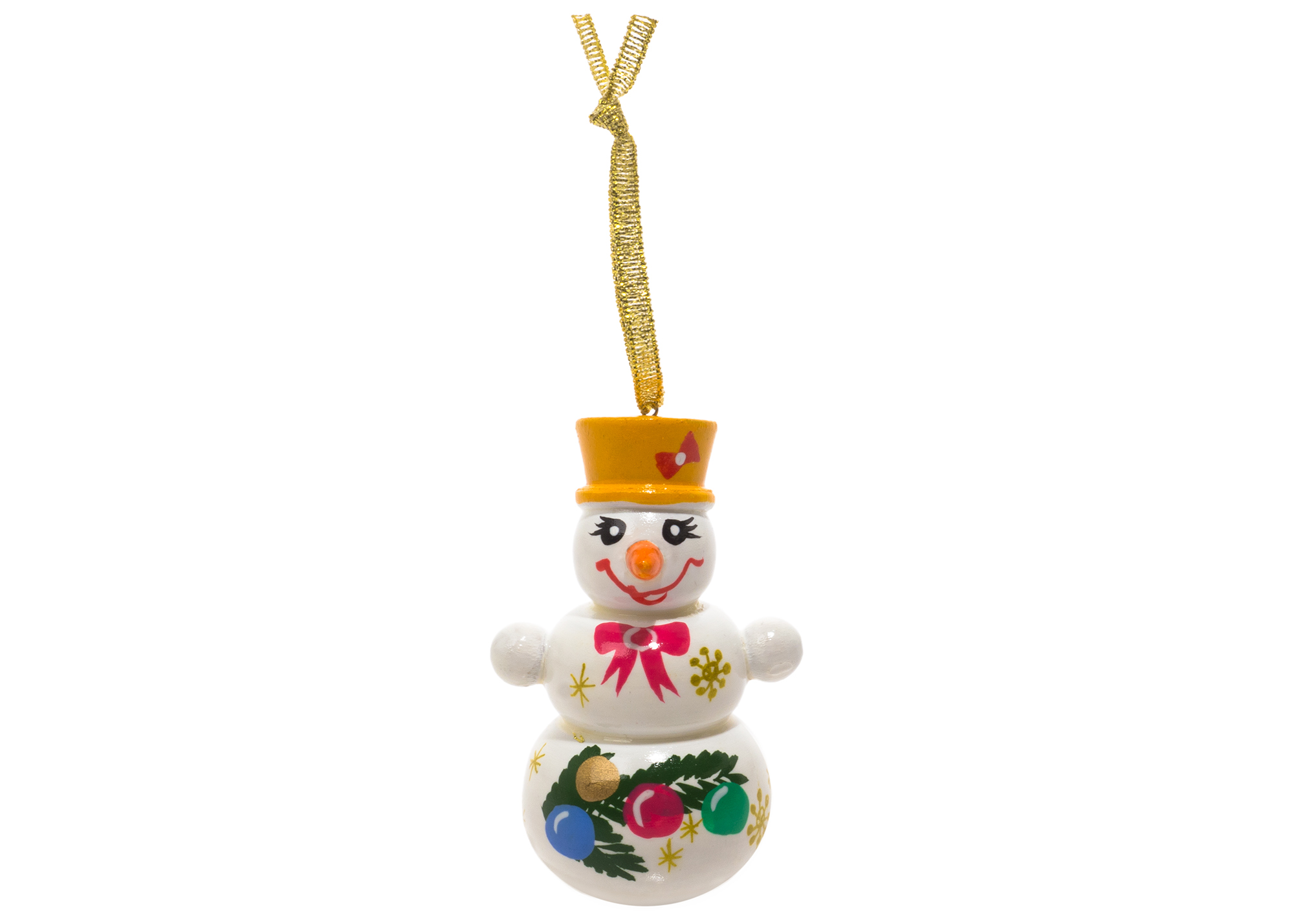 Buy Snow Man with Hat Ornament 3" at GoldenCockerel.com