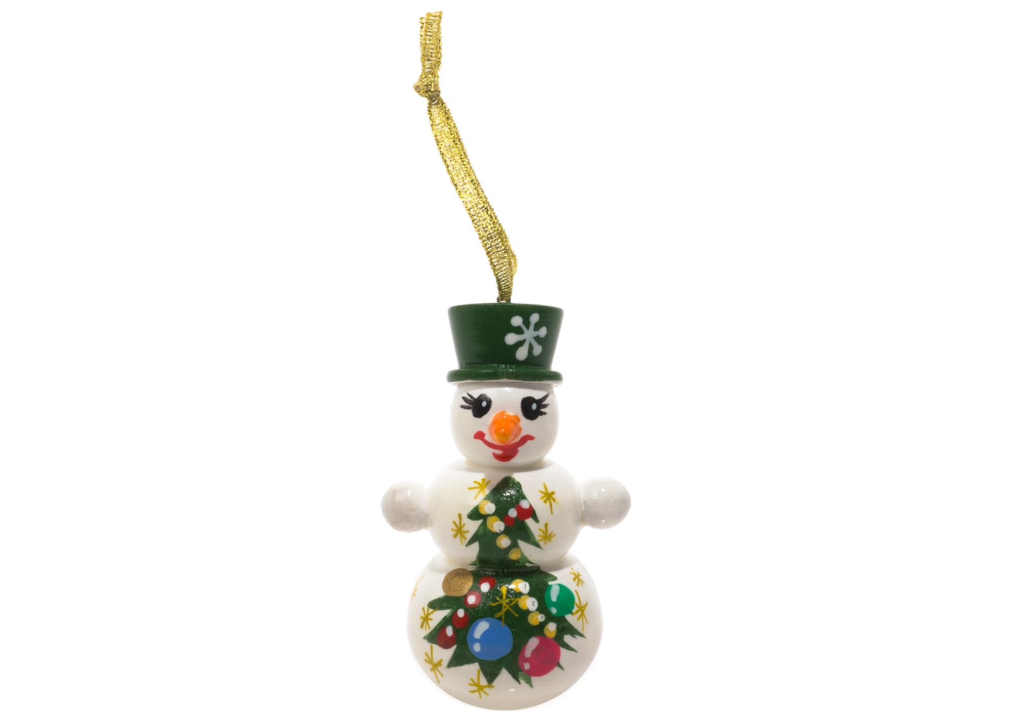 Buy Snow Man with Hat Ornament 3" at GoldenCockerel.com