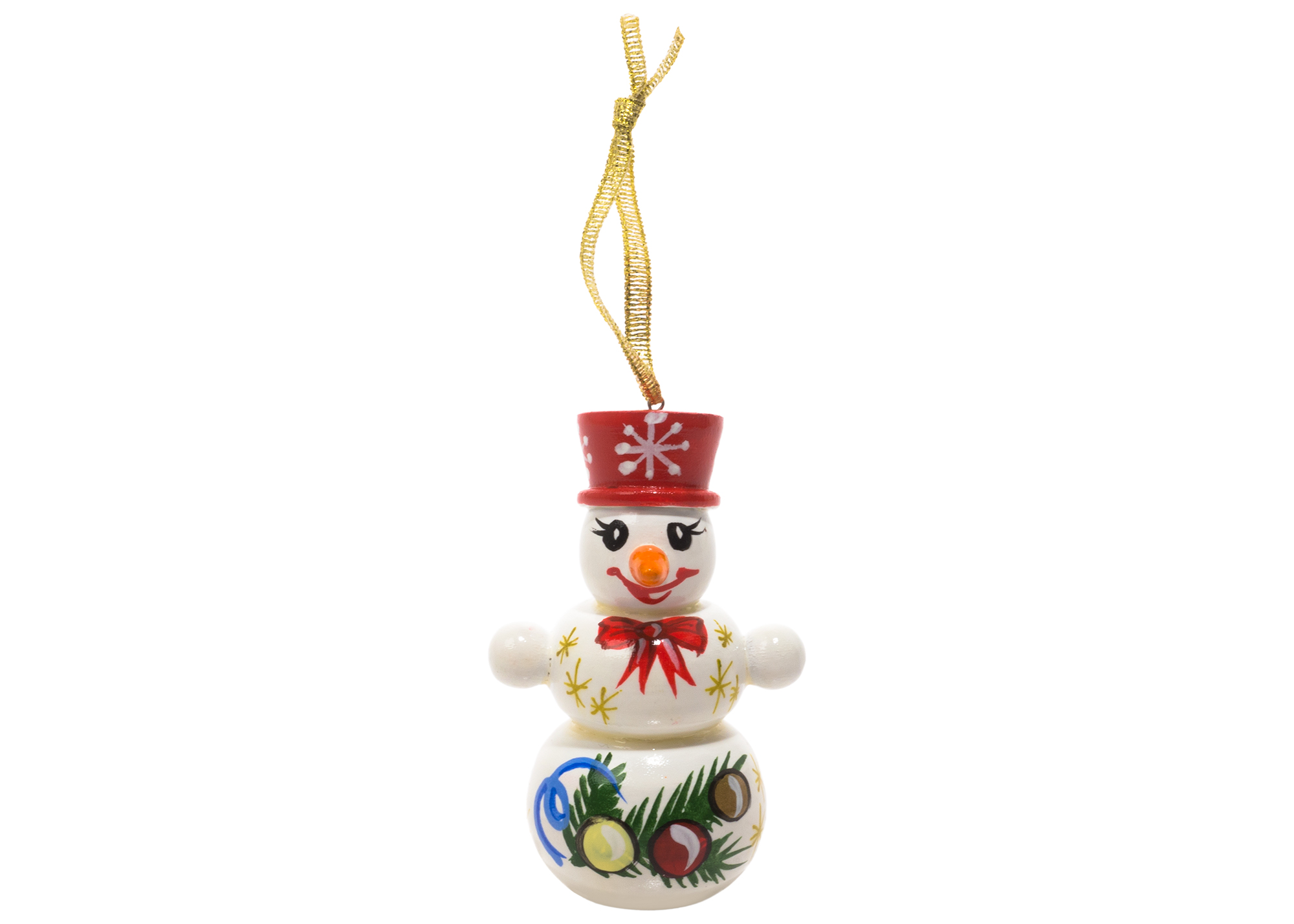 Buy Snow Man with Hat Ornament 3" at GoldenCockerel.com