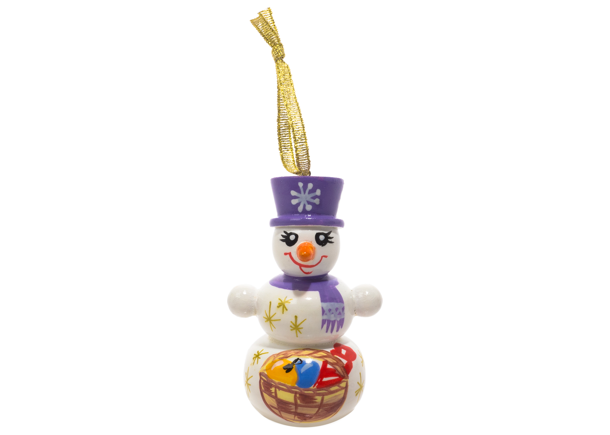 Buy Snow Man with Hat Ornament 3" at GoldenCockerel.com