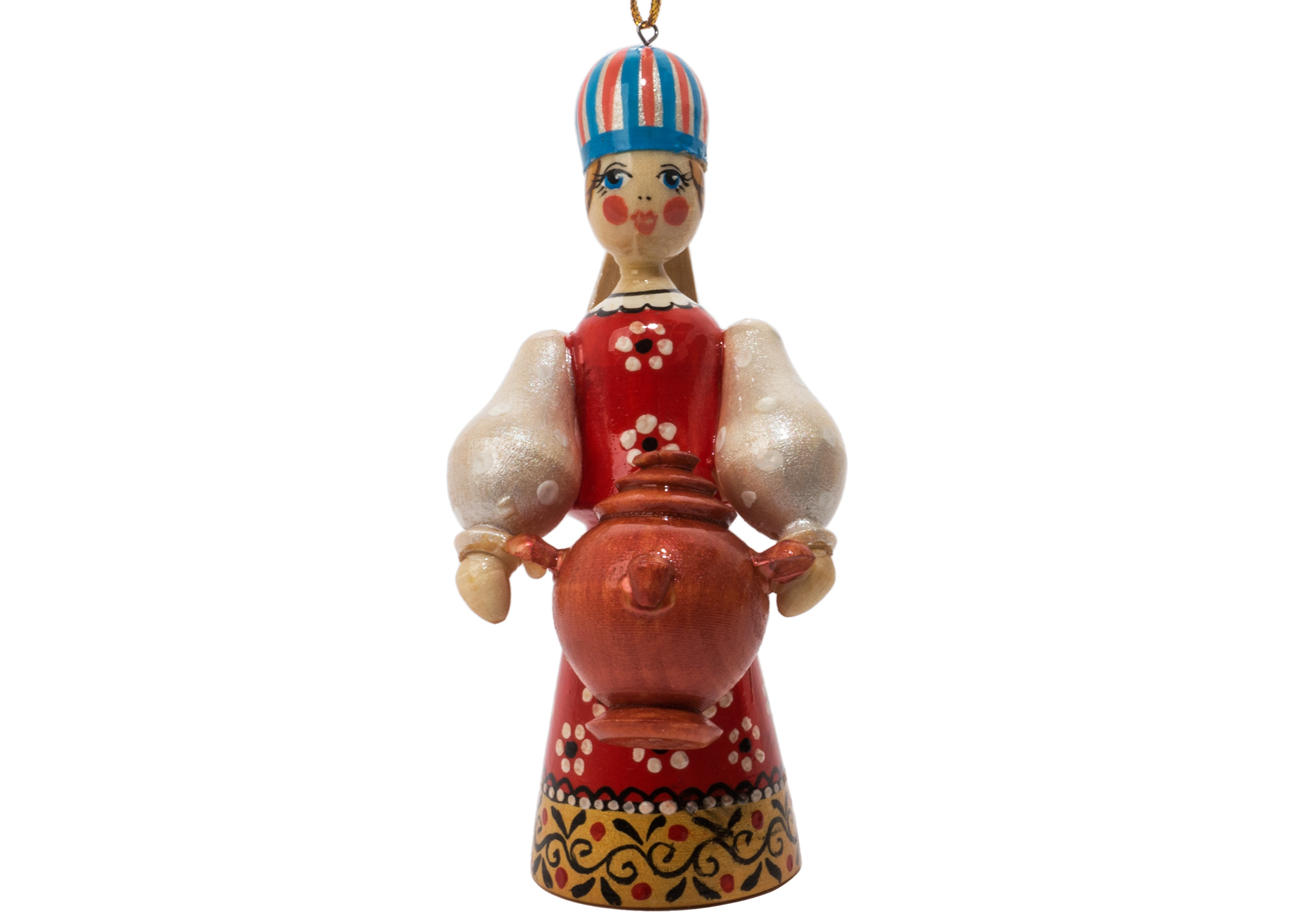 Buy Russian Folk Samovar Lady Ornament 4.25" at GoldenCockerel.com