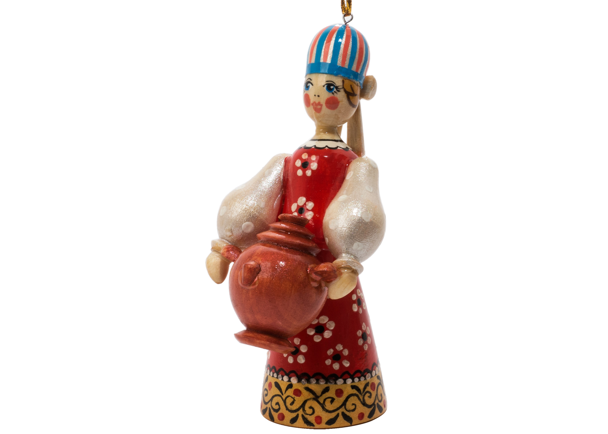 Buy Russian Folk Samovar Lady Ornament 4.25" at GoldenCockerel.com