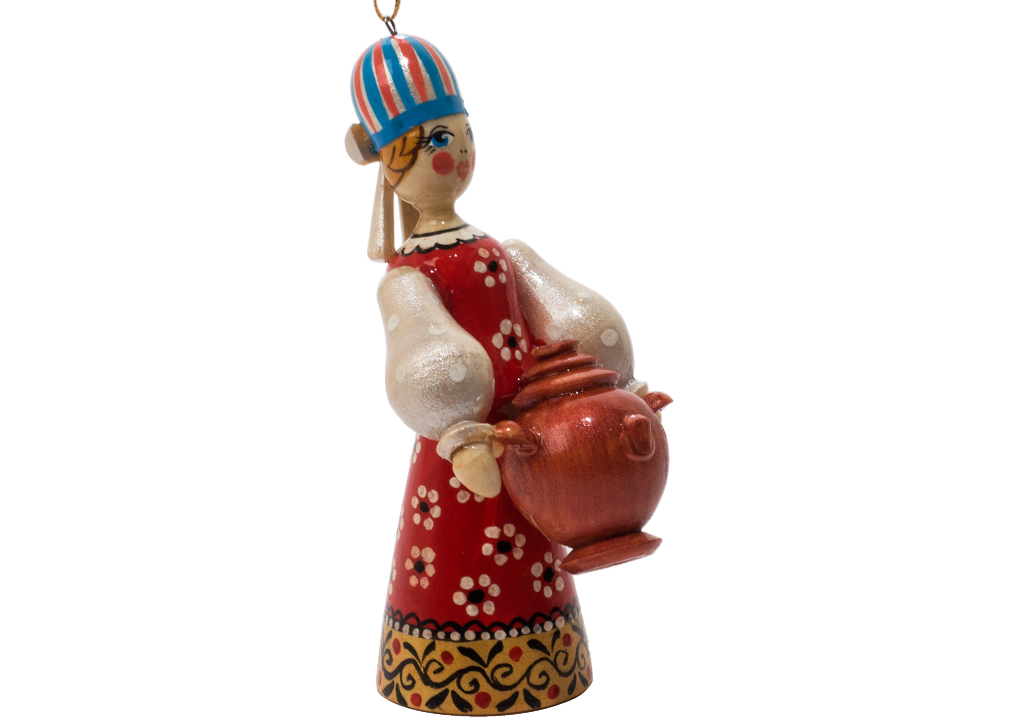 Buy Russian Folk Samovar Lady Ornament 4.25" at GoldenCockerel.com