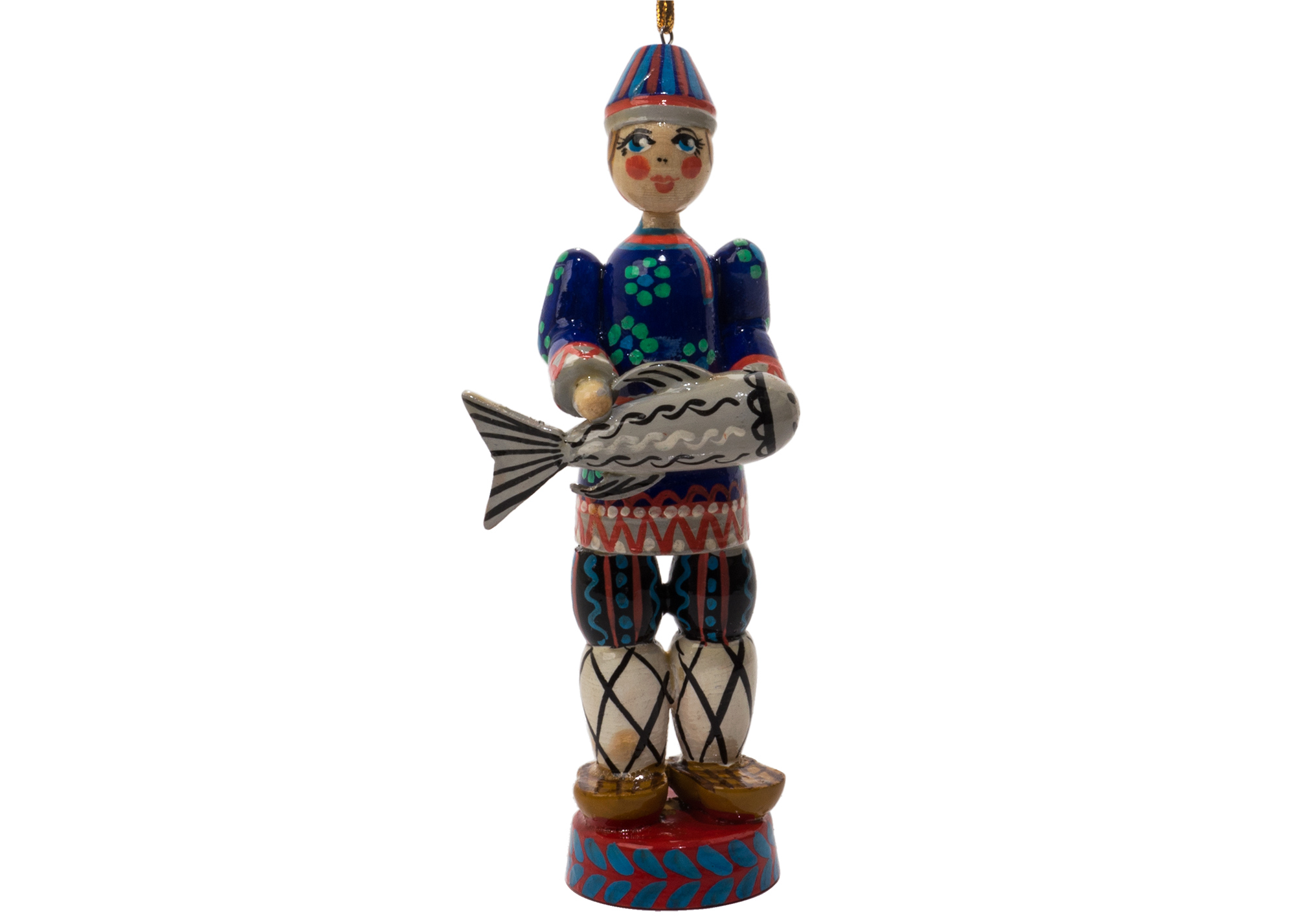 Buy Russian Folk Fisherman Ornament 5" at GoldenCockerel.com