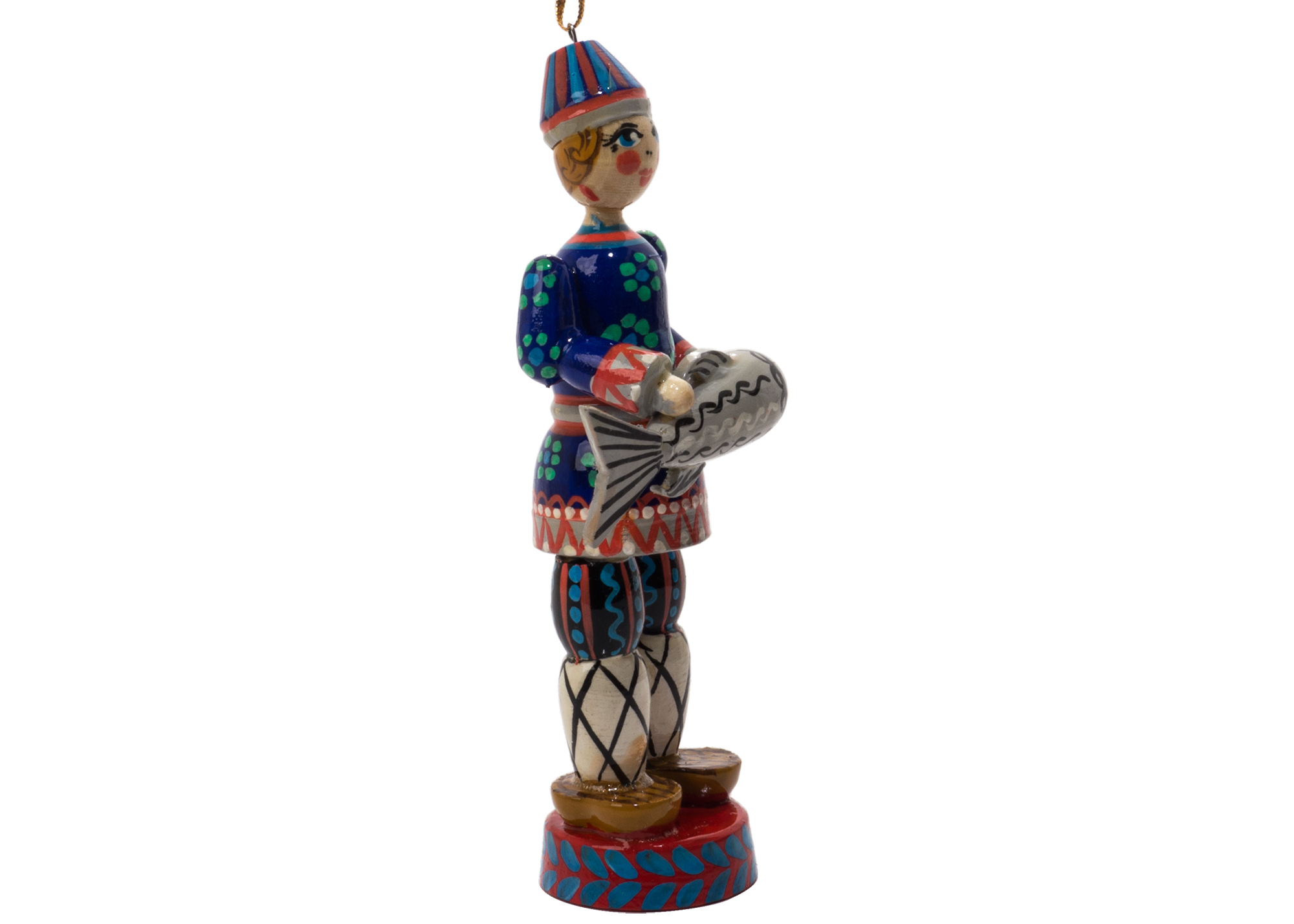 Buy Russian Folk Fisherman Ornament 5" at GoldenCockerel.com