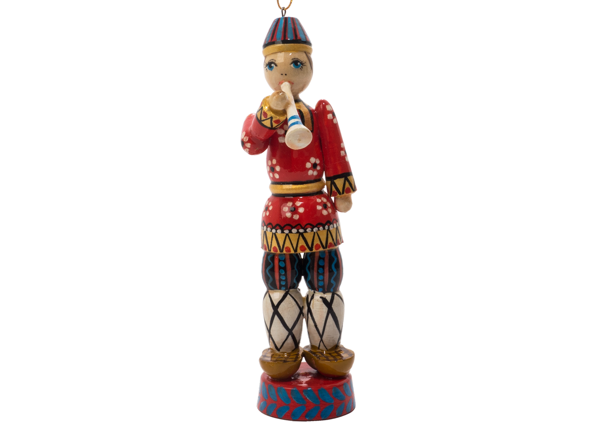 Buy Russian Folk Rozhok Player Ornament 5" at GoldenCockerel.com