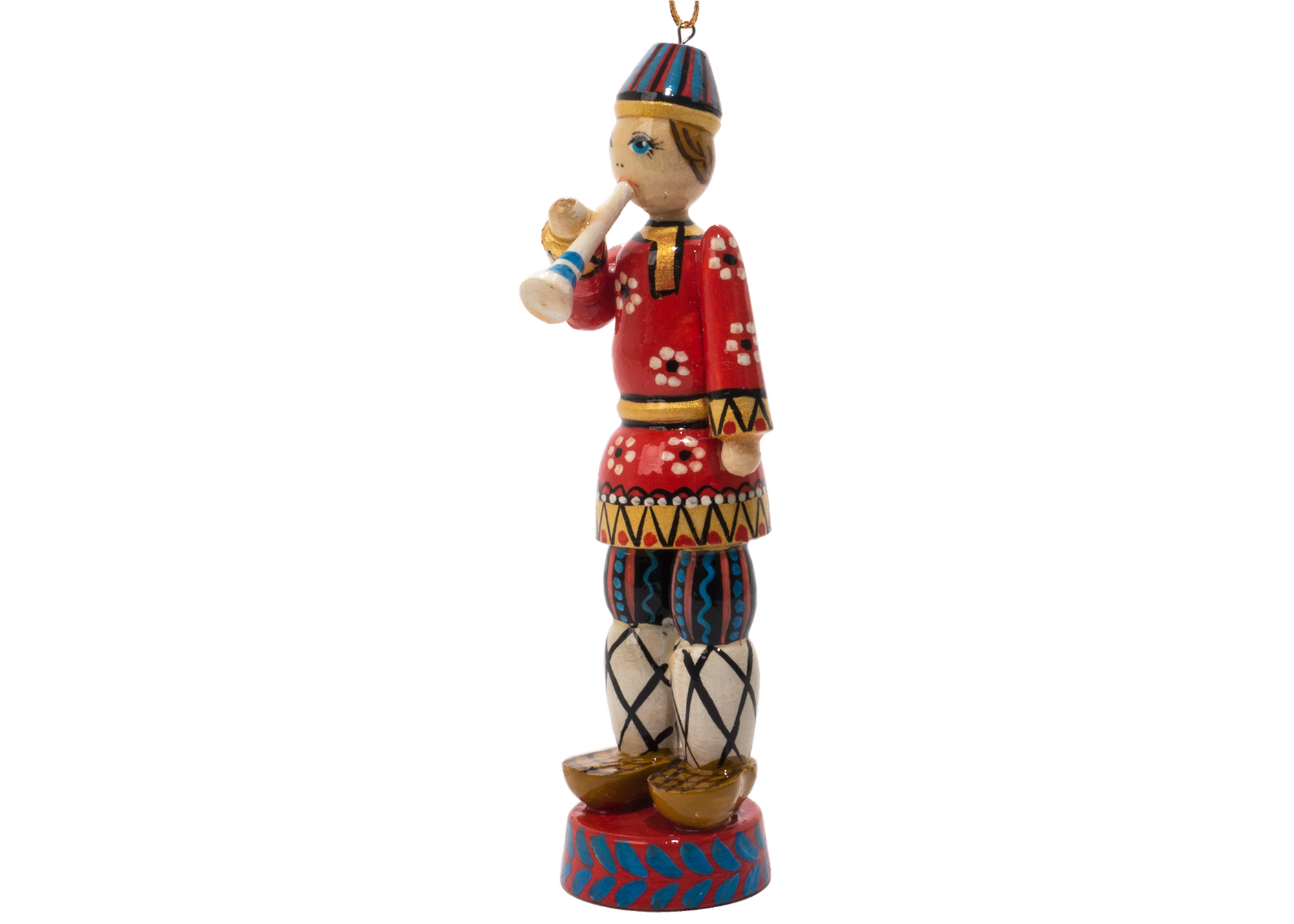 Buy Russian Folk Rozhok Player Ornament 5" at GoldenCockerel.com