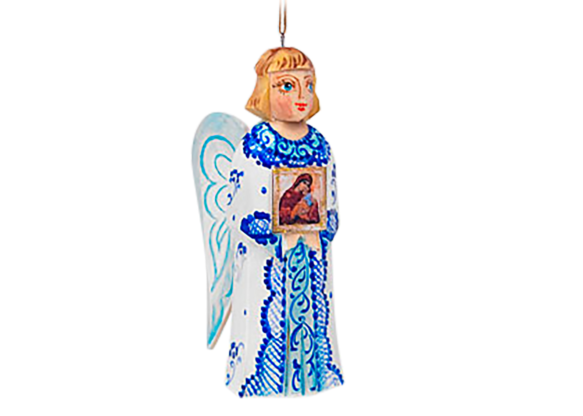 Buy Резное елочное украшение "Ангел-хранитель" 11 см at GoldenCockerel.com