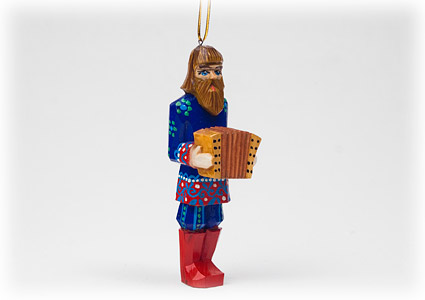 Buy Carved Peasant Man Ornament 4.5" at GoldenCockerel.com