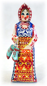 Buy Carved Peasant Maiden Ornament 4.5" at GoldenCockerel.com