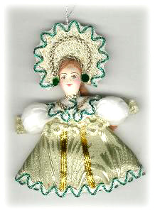 Buy Green Folk Costume Maiden Ornament 4"  at GoldenCockerel.com