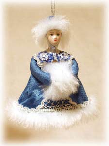 Buy Snow Maiden Ornament, Cloth/Porcelain, 4" at GoldenCockerel.com