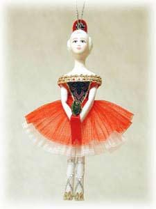 Buy Ballerina Ornament, Cloth/Porcelain, 4" at GoldenCockerel.com