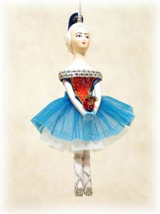 Buy Ballerina Ornament, Cloth/Porcelain, 4" at GoldenCockerel.com